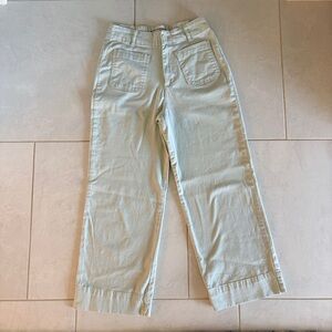 Bagatelle Oatmeal Color Wide-Leg Cropped Pants